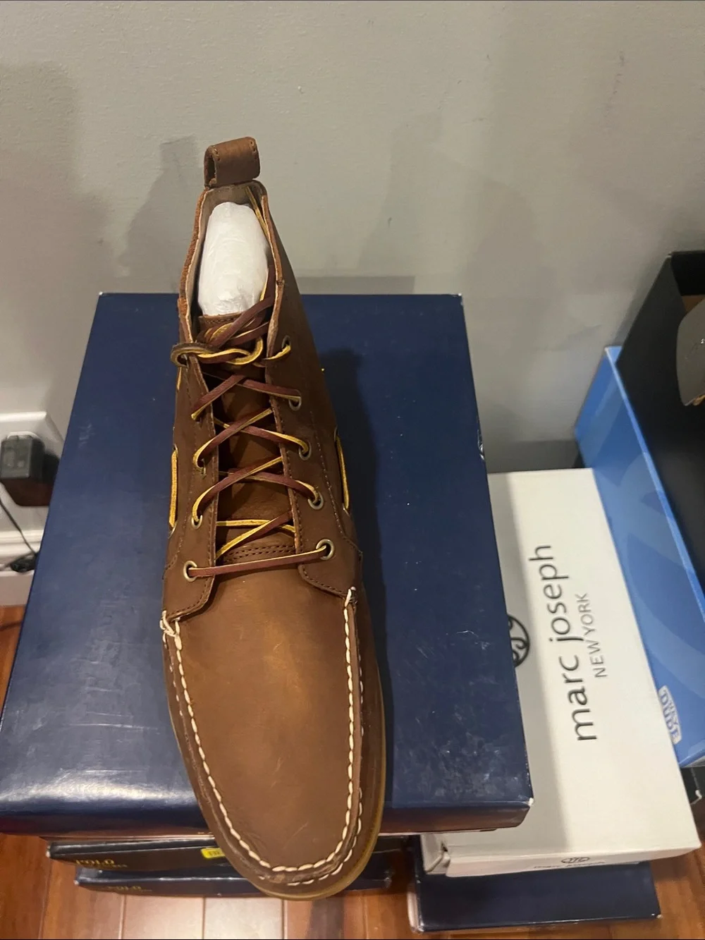Polo by Ralph Lauren Brown Leather Boat Chukka Boots Size 12